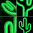 Solar Cactus Neon Yard Decor Light