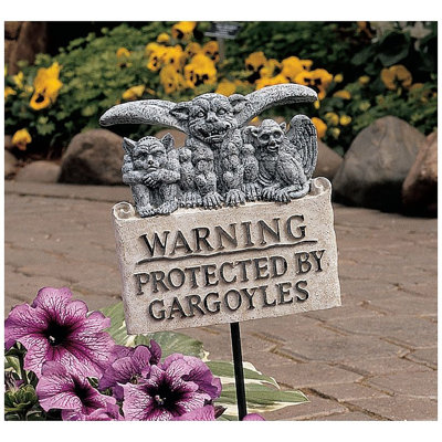 Gargoyle Beware of Gargoyles Garden Sign