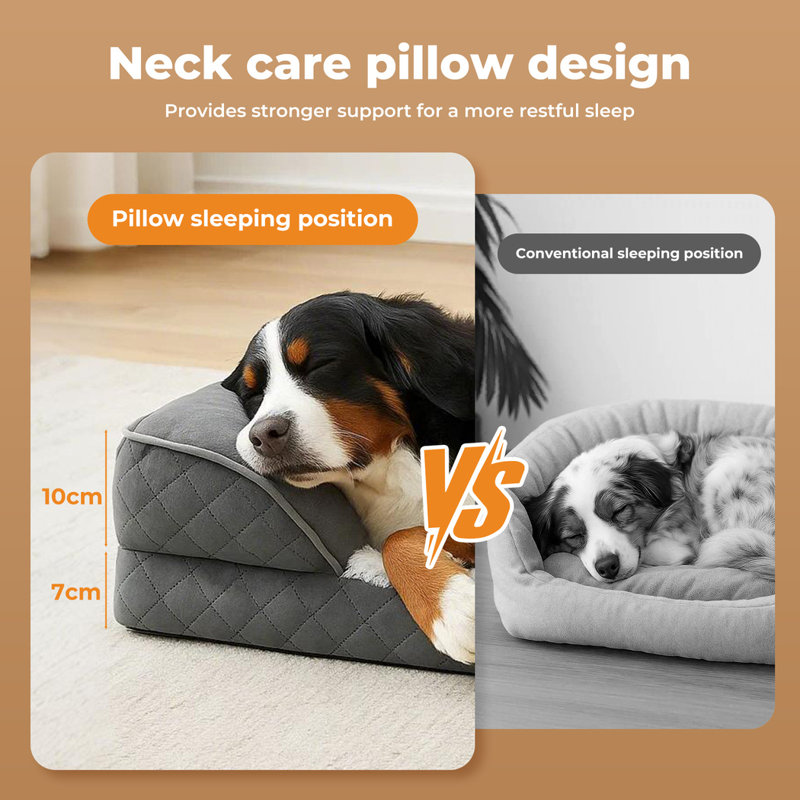 Orthopedic Polyester Pet Bed, 17cm H x 89cm W x 122cm D