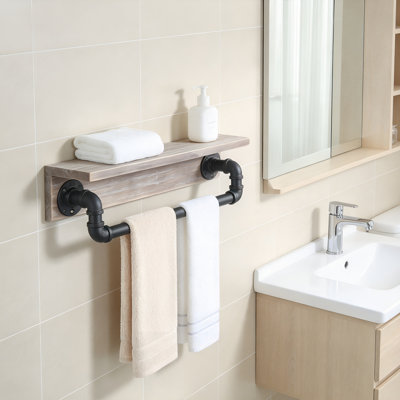 Solid Wood Wall Mounted Towel Rack