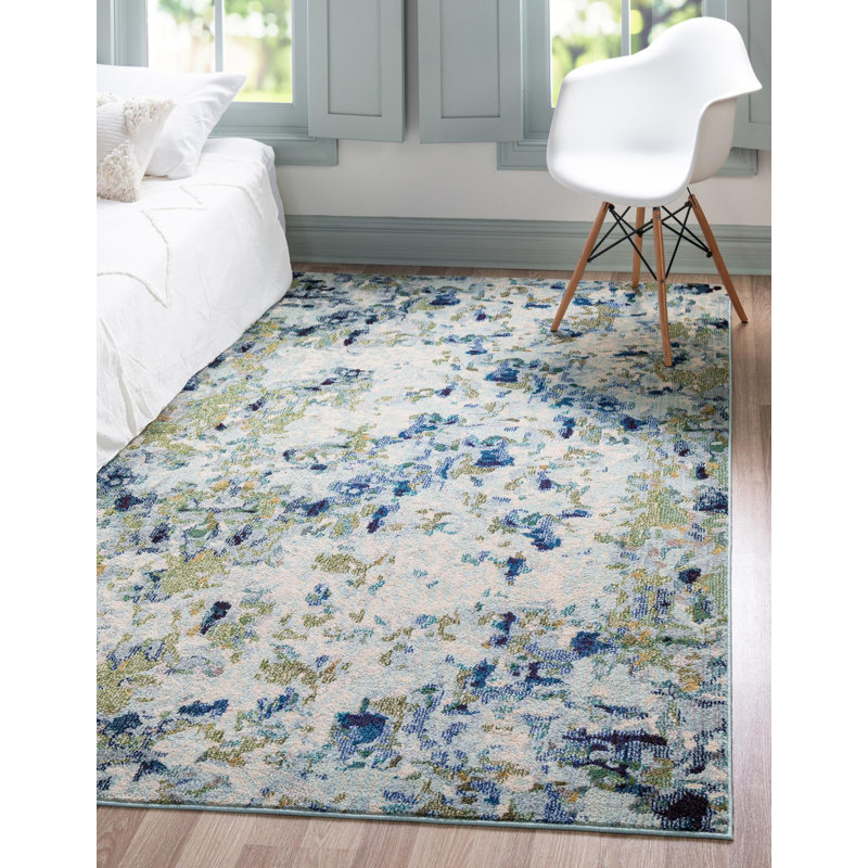 Hashimoto Abstract Light Blue Indoor Area Rug