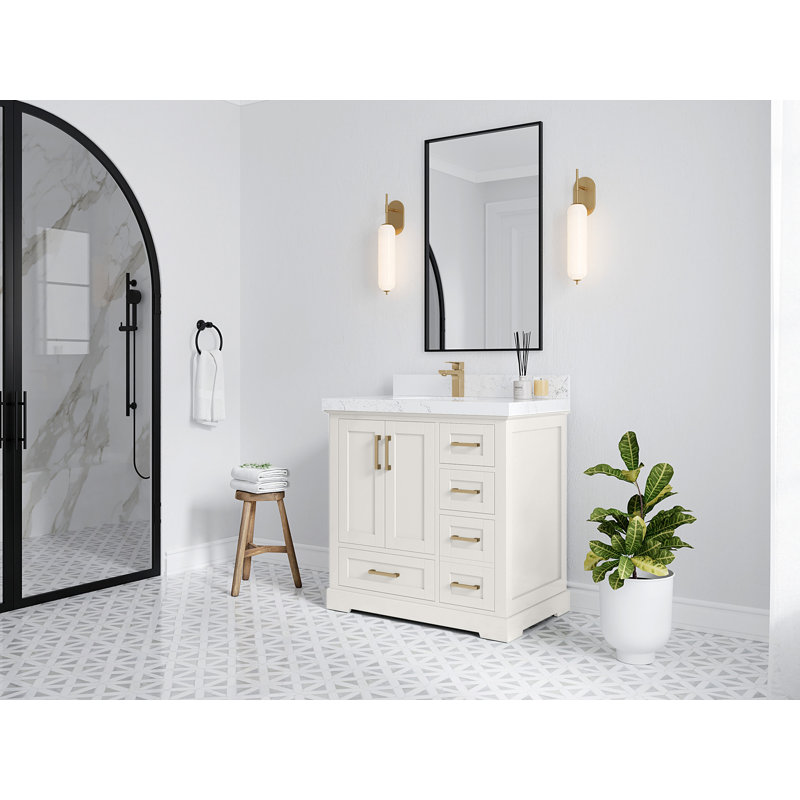 Boston 36 po X P 22 po De salle de bain Quartz, Laiton Berkshire