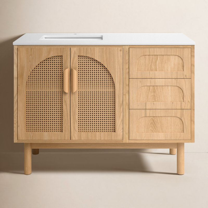 Nara 47" W Single Vanity, Pecan Oak