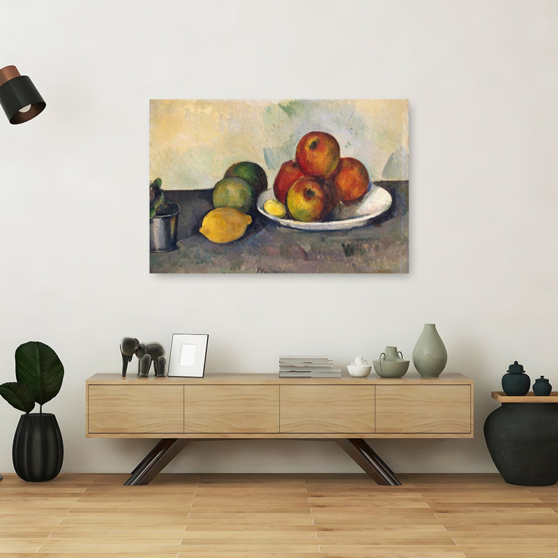 Nature morte aux pommes, vers 1890. Estampe d'art mural abstrait contemporain., H 40 po x l 60 po