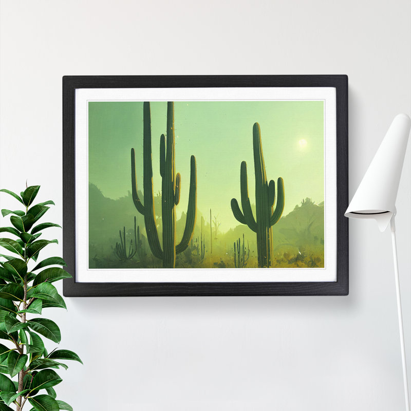 Cactus Desert View Vol.1 - Framed Print, Black, 34cm H x 46cm W x 2cm D