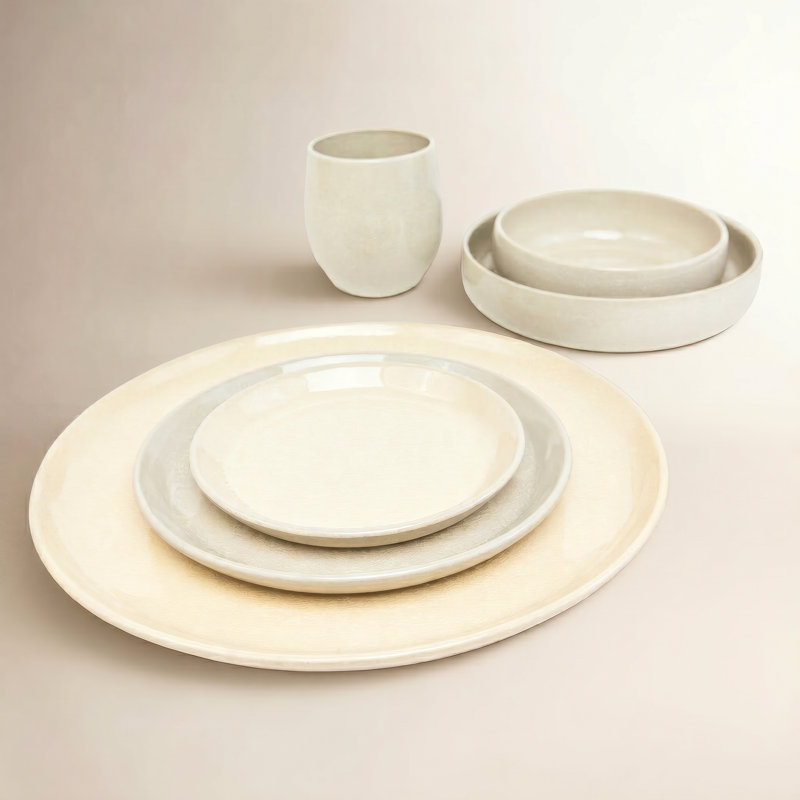 Borgen Stoneware Dinnerware Set, Muslin