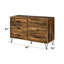 Commode avec six tiroirs coulissants et une tête de lit à rangement intégrée pour les chambres à coucher modernes.