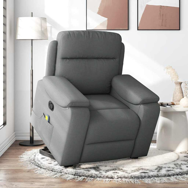  Stand Up Massage Recliner Chair Dark Grey, Grey, Manual Handle/Lever
