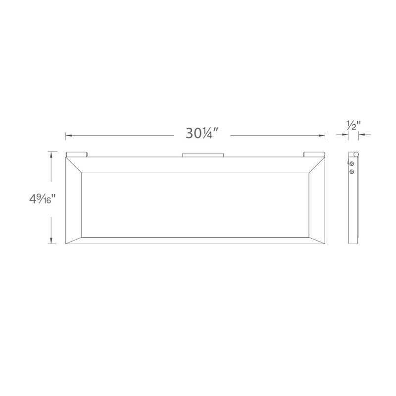 Barre d'éclairage 1 lumière Line ™, H 4,56 po x l 30,25 po x P 0,5 po, Aluminium brossé
