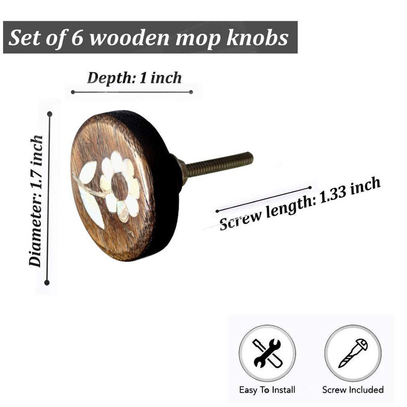 Botanical Flower Daisy 1.7" Round Knob Multipack