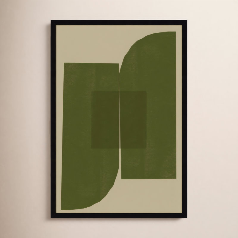 "Percey Green Composition 2" par le studio MIUUS, reproduction d'art encadrée en bois, Noir, H 33 po x l 23 po
