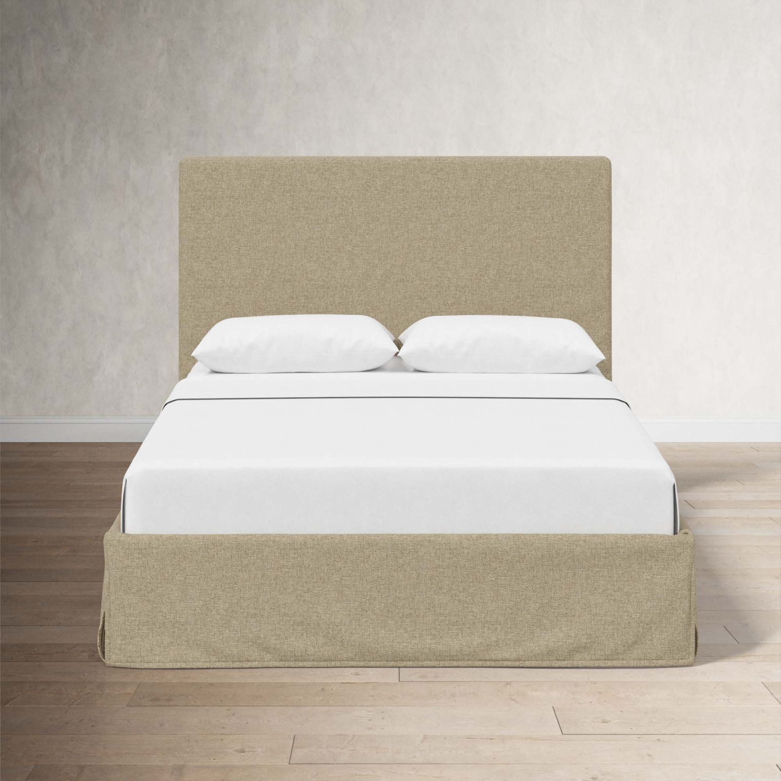 Verona Upholstered Slipcover Bed, Zuma Natural Textured Linen, Full