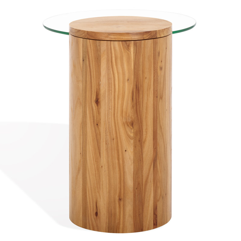 Tasharose Wood and Glass Accent Table