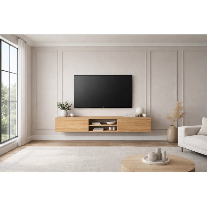 Waco 180 cm Wall-Mounted TV Unit with 2 Doors, Manufactured Wood, Atlantic Pine