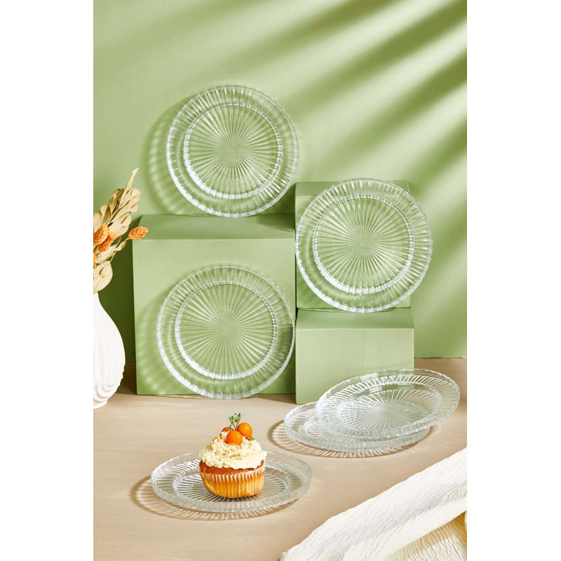 Elegant Dessert Plate Set (6 Pieces), 6.3 Inches, 100% Glass, Transparent | Ideal for Cakes, Pastries & Desserts | Not Dishwasher or Microwave Safe | Perfect for Entertaining & Special Occasions, Stylish and Durable