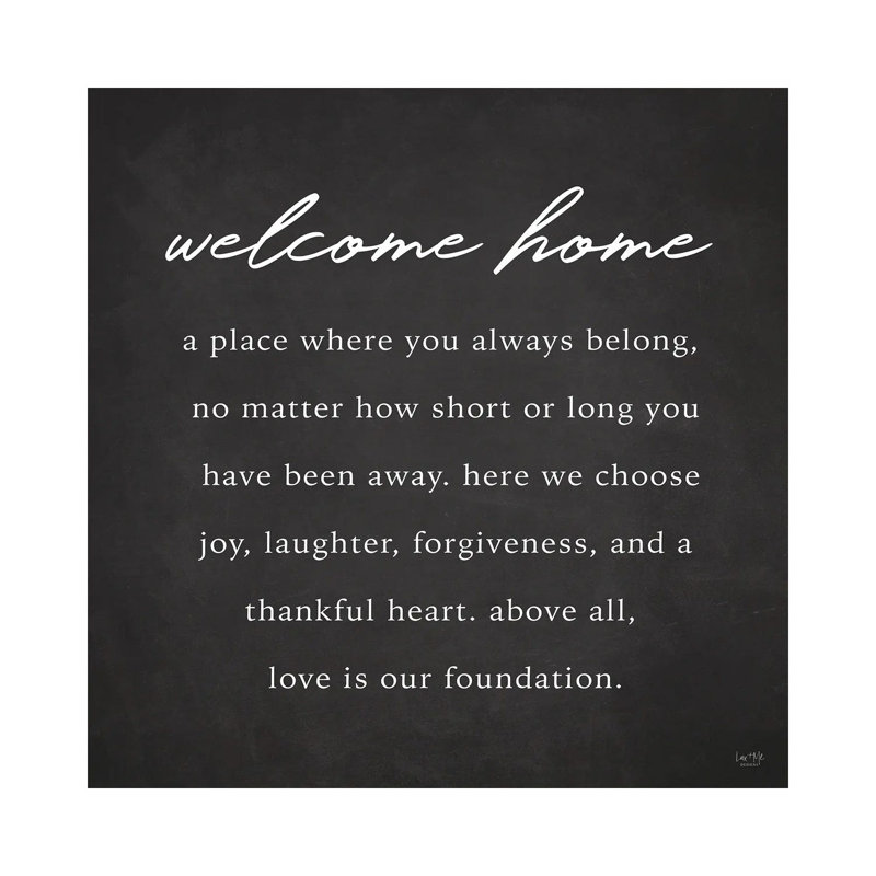 Welcome Home by Lux + Me Designs - Wrapped Canvas Print, 66.04 cm H x 66.04 cm W x 3.175 cm D