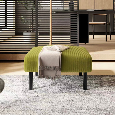 Repose-pieds carré en velours côtelé avec pieds, rembourrage doux pour le confort, salon idéal, chambre à coucher, vestibule, capacité de poids de 250 lb, conception antidérapante, petit choix de couleurs
