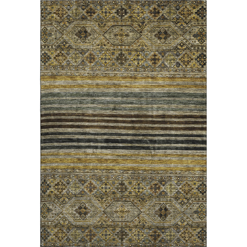 Premium Machine Washable Marasco AMF1641 Stripes Rug, Rectangle 5' x 7'6"
