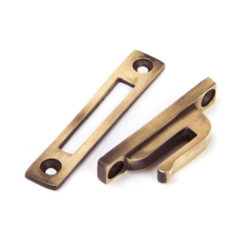 Reeded Fastener Lock, Polished Bronze