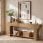 Console extra-longue de 200 cm avec tablette de rangement ouverte