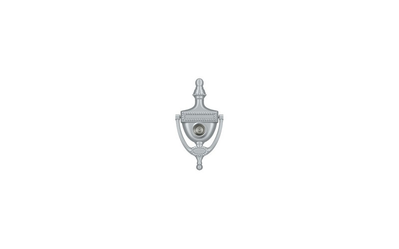Deltana DKV6RU5 Door Knocker-Viewer, Victorian Rope in Antique Brass, Brushed Chrome