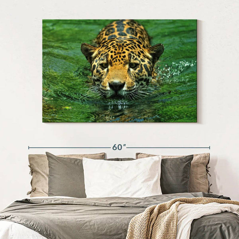 Brampt Swimming Jaguar, 34" H x 51" W