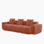 Canapé modulaire à 3 sièges profonds avec passepoil à bordure française, sans assemblage requis, canapé moderne à 3 places avec coussins décoratifs, tissu de velours rouge-598673769