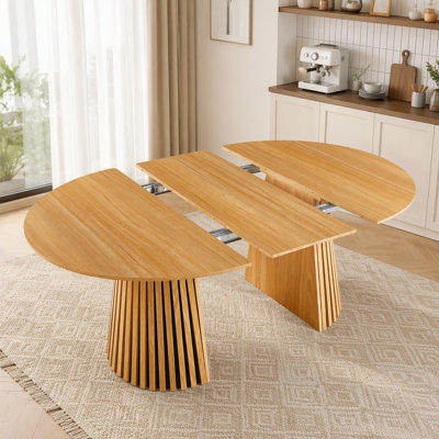 Table à rallonge Mid-Century moderne à piédestal, table de salle à manger multifonctionnelle pour 6 à 10 personnes et grande table basse