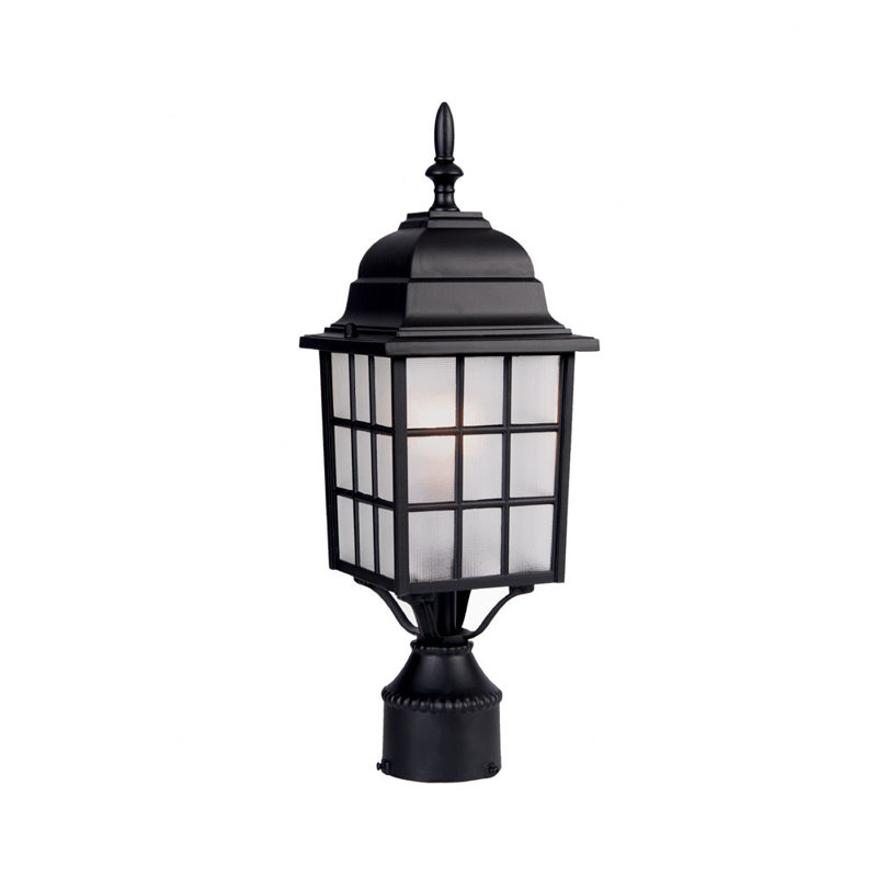 Tête de lanterne H 18 po à 1 lumière Belfield, Noir mat