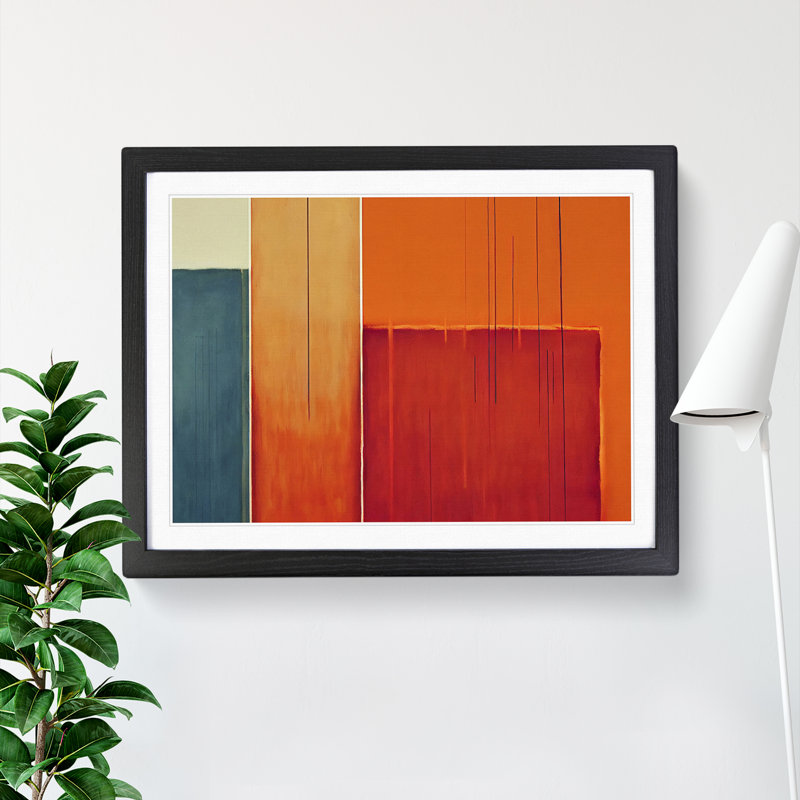 Single Picture Frame Painting, 25cm H x 34cm W, Black Framed