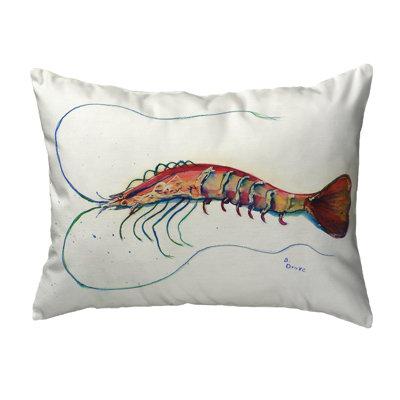 Shrimp Outdoor Rectangular Throw Pillow
