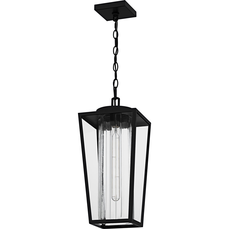 Mistretta 1-Light Matte Black Outdoor Hanging Lantern