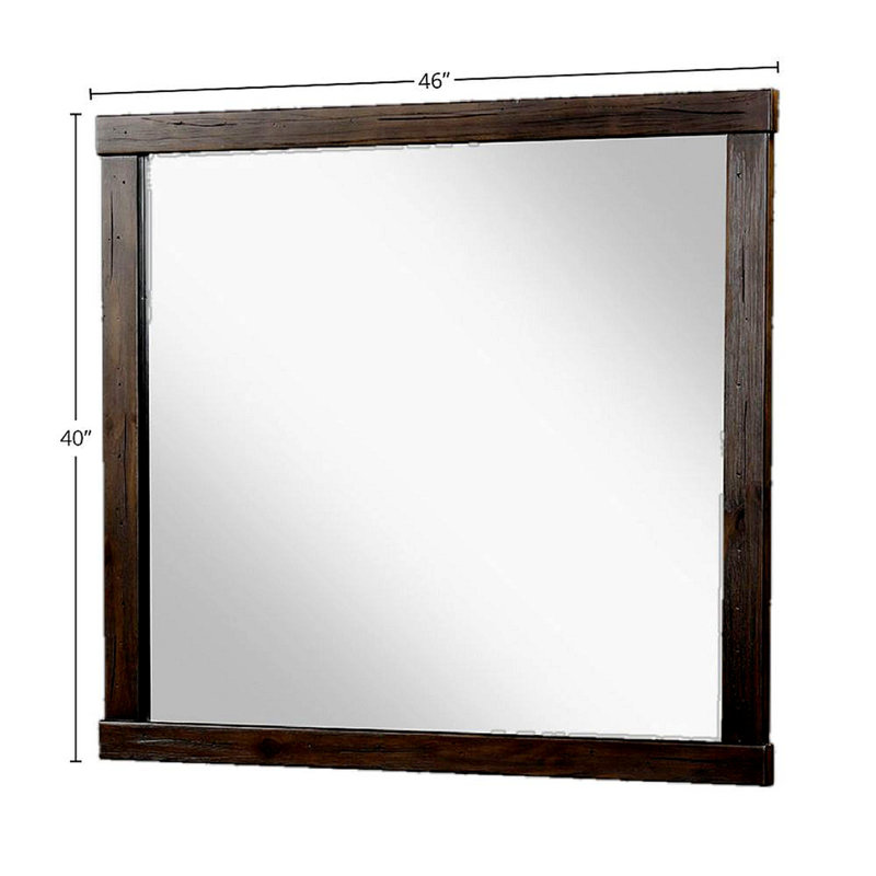 Miroir carré en chêne noueux