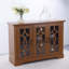 Buffet décoratif avec 3 portes en verre trempé transparent et tablette réglable pour la salle à manger, la cuisine et le salon-1834407526