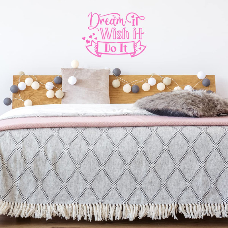 Text & Numbers Non-Wall Damaging Wall Decal, Pink, 23" H x 33" W