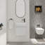 Meuble-lavabo flottant mural avec lavabo en céramique et porte d'armoire à fermeture en douceur-1097905400