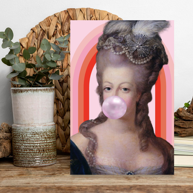 Bubblegum Queen Portrait Classic Elegant Modern Portrait Landscape Wall Art Print 1 Piece Wrapped Canvas Wall Art
