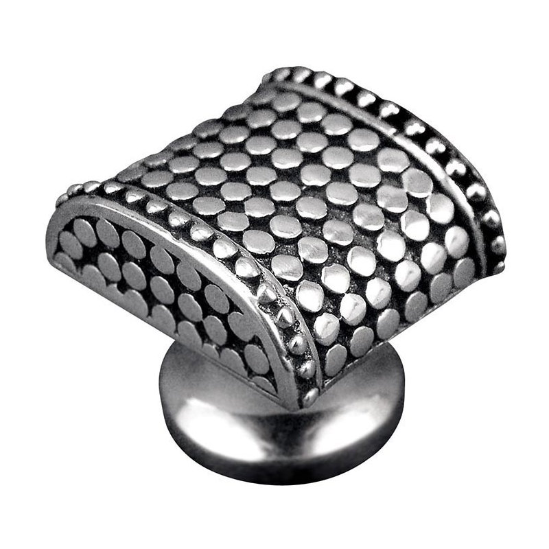 Tiziano Geometric Knob, Antique Silver, 1.25" H x 1.25" W x 1" D