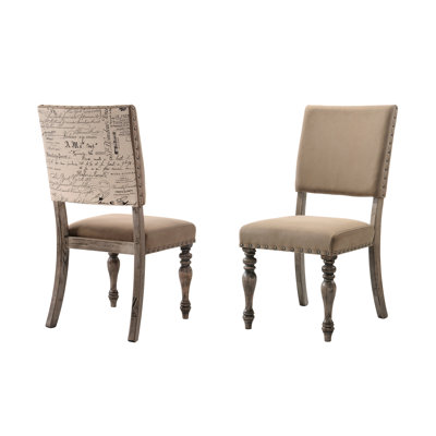 Couple de chaises de salle à manger Driftwood Finish Script