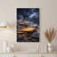 Toile orange orangée sous un ciel orageux avec éclair-133517474