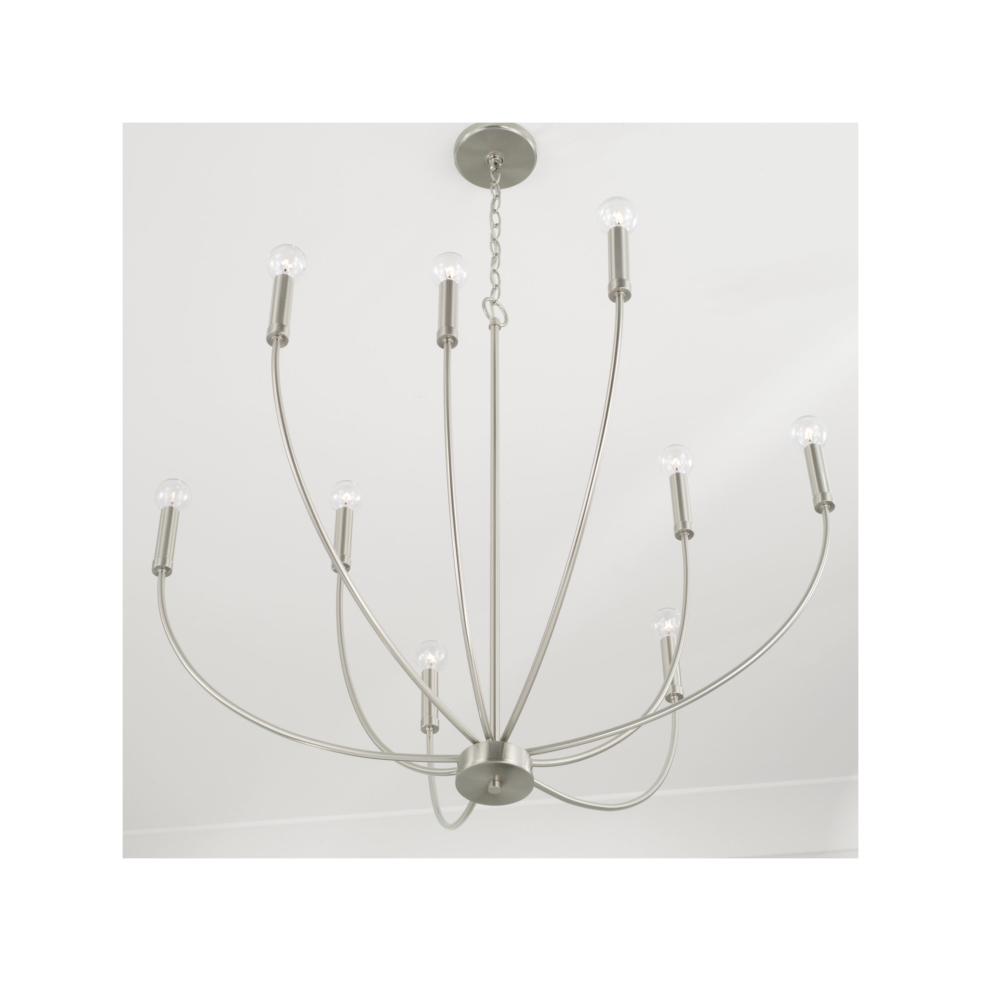 Ansley Dimmable Classic / Traditional Chandelier, Brushed Nickel, 9 Lights