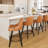 Swivel Bar Stools Set of 1, Counter Height Bar Stools With Back, PU Leather Upholstered Kitchen Island Stools, 360° Swivel, Rubberwood Legs, Thick Cushion Seat, For Dining Room Brown-1058439022-1057710938