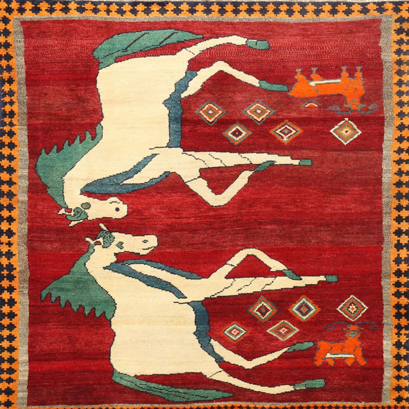 Tapis traditionnel rouge / chêne Adylee, Rond 3 pi