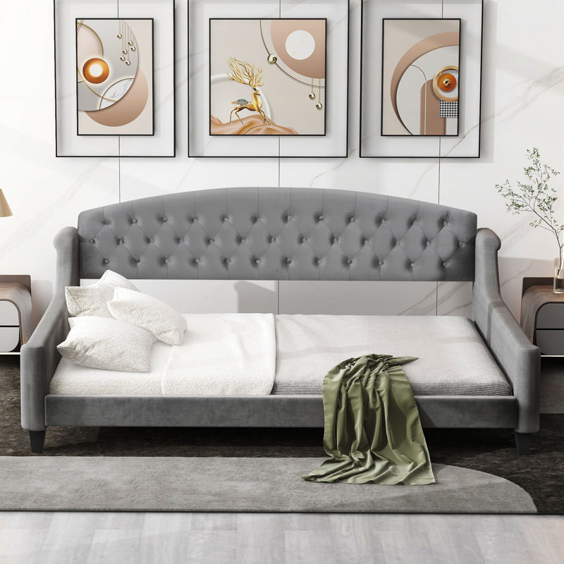 Full Size Modern Luxury Tufted Button Daybed with Durable Plywood Frame and Elegant Design for Versatile Use in Any Living Space