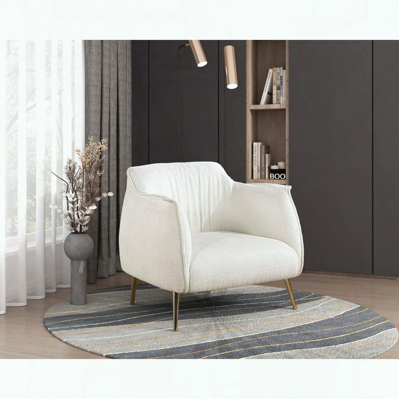 Fauteuil d'appoint Boucle avec pieds à finition dorée