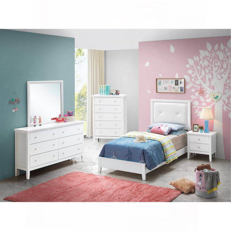 Elegant Transitional Twin Bed In White