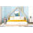 Wood Floor Bed With House-Shaped Headboard-453419973-453419968
