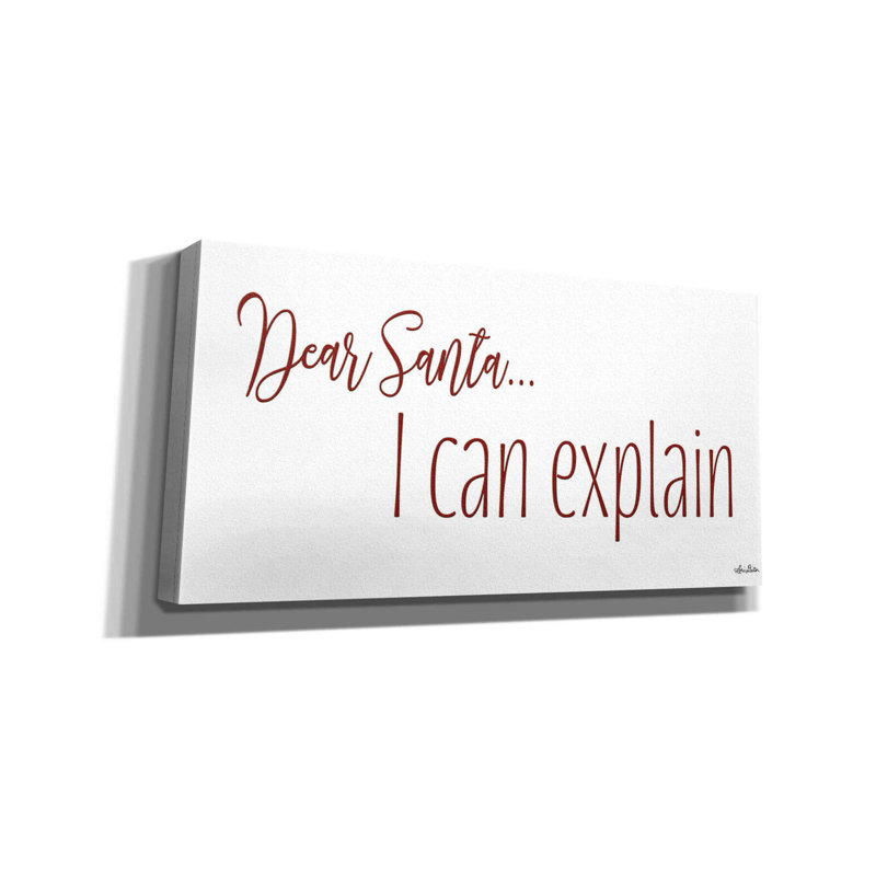 'Dear Santa - I Can Explain' by Lori Deiter, Canvas Wall Art, 20" H x 40" W x 1.5" D