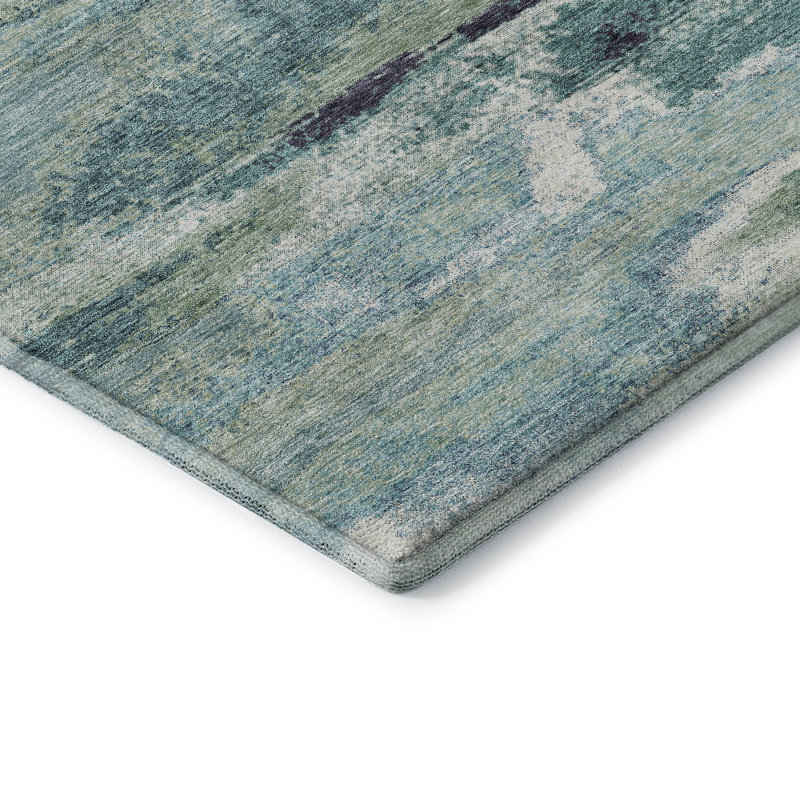 Premium Machine Washable Prisco Aloe Rug, Rectangle 5' x 7'6"