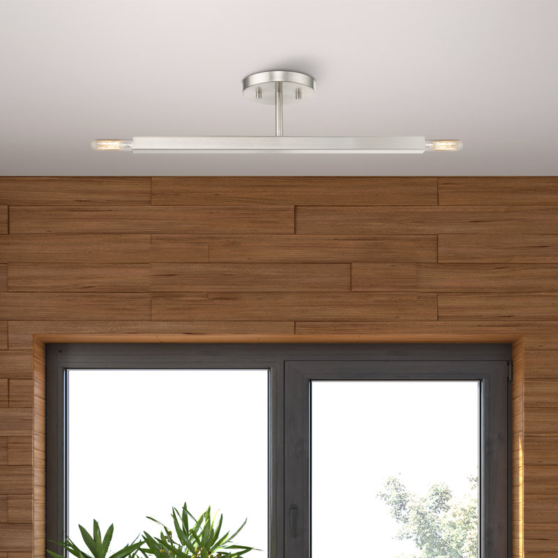 Manbir Semi Flush Mount, Brushed Nickel